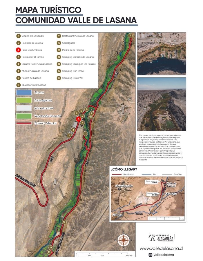 Mapa turístico comunidad valle de lasana